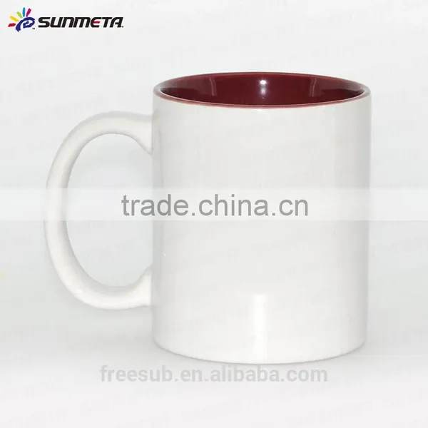 Sunmeta Factory Supply 11oz Inner and Handle Color Ceramic Sublimation Mugs (SKB03) photo-5