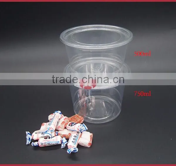 Disposable PET Plastic Cup for Food Container,Transparent 750ml photo-4