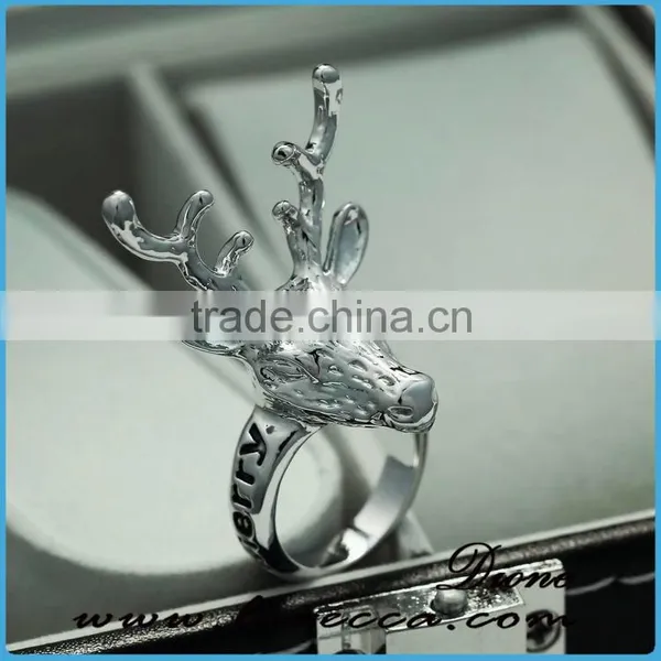 New Design Personalized Punk Silver Dear Rings Classic Fashion Christmas Rings photo-2