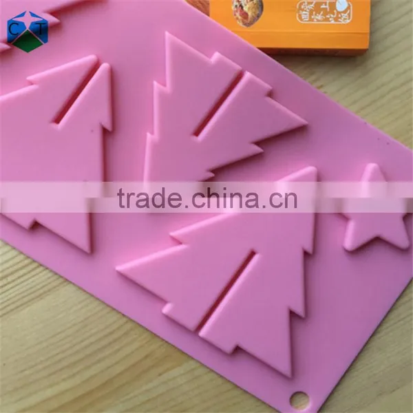 CTBED045 Christmas Gift New 3D Christmas Tree Mould Star Silicone Chocolate Mold Insert Set Up Christmas Trees photo-4