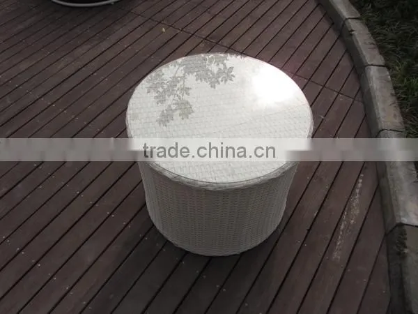 4 Pieces Rattan Swivel Sofa Set Coffee Table Set photo-6