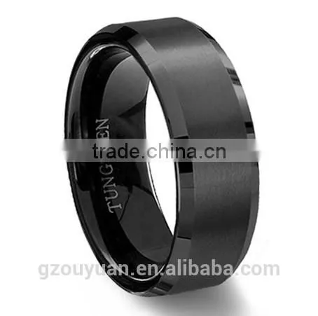 Factory New Men's Classic Black Tungsten Ring, Ouyuan Jewelry Best Selling Classic Black Tungsten Ring photo-2