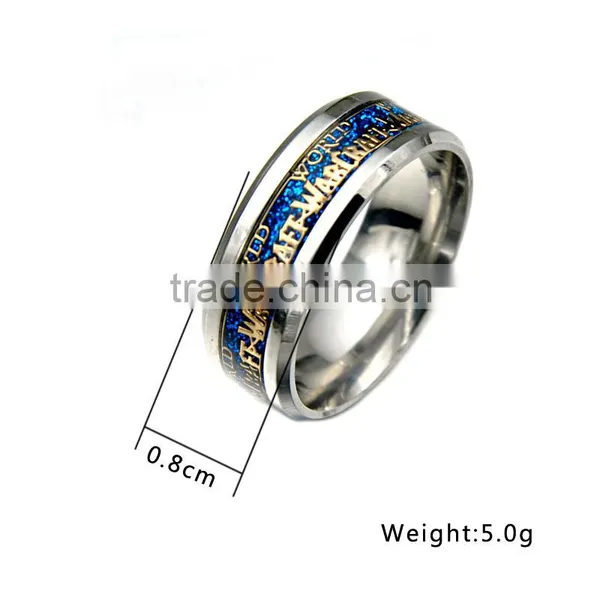 Factory Cheap Stainless Steel Sticker Ring Punk Wide Wedding Band for Men Jewelry photo-2