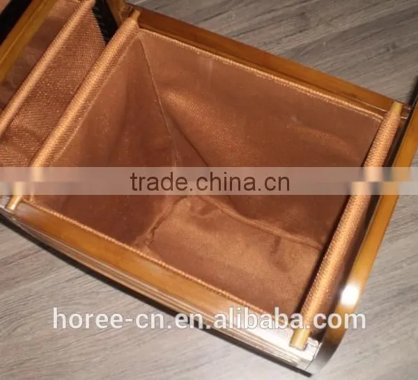 100% Bamboo Laundry Basket With Cotton Liner photo-3