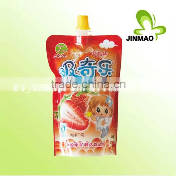 Colorful Printing Side Gusset Fruit Juice Spout Plastic Bag photo-3