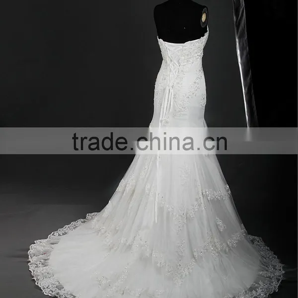 RSW872 Express Real Sample Lace Bridal Wedding Dress Mermaid photo-4