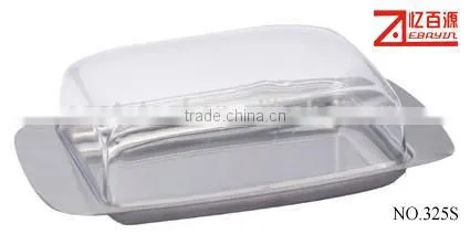 Wholesale Metal Base Butter Dish With Plastic Lid