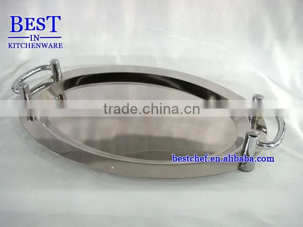 Mirror tray with stackable handle