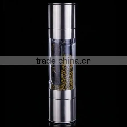 CY181 Multifunctional Manual Stainless Steel Pepper Mill With Two Storage Container Peper Grinder photo-3