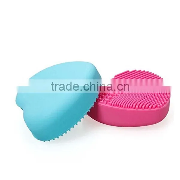 New Design Candy Color Silicone Makeup Brush Cleaner Brush Heart Shaped Washing Tool photo-3