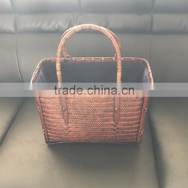 Vietnam Bamboo Weaving Beautiful Tote Bags With Cotton Lining photo-4