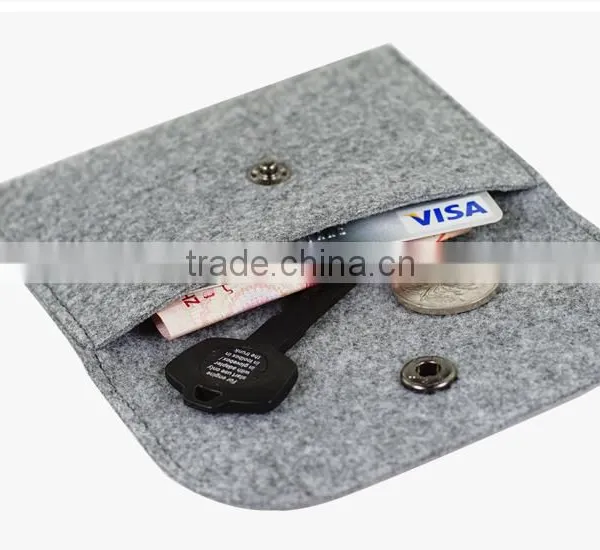Eco Friendly Personalized Grey Felt Card Holder for Available photo-2