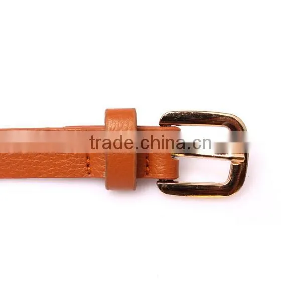 Fashion Spikes Decorated Pin Buckle Sex Girl Thin PU Waist Belt photo-6