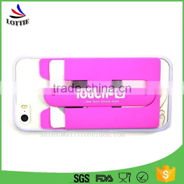 New Design Sample Silicone Cell Phone Wallet Card Holder 3m Sticker Smart Wallet Mobile Card Holder photo-6
