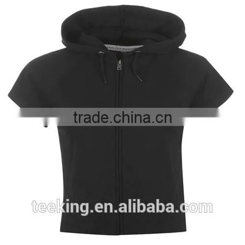 Summer Short Sleeves Zip up Women Crop Top photo-5