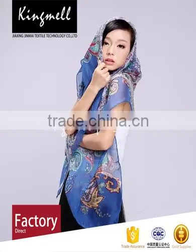 Customized Fashion Pure Digital Print Silk Scarf With Bright Vivid Colors photo-2