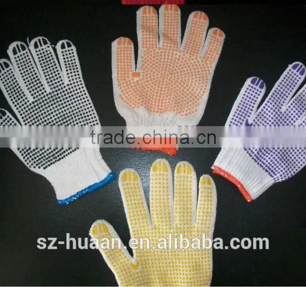 CE Standard Working Gloves,safety Pvc Dotted Cotton Glove,high Quality Canvas Gloves photo-2
