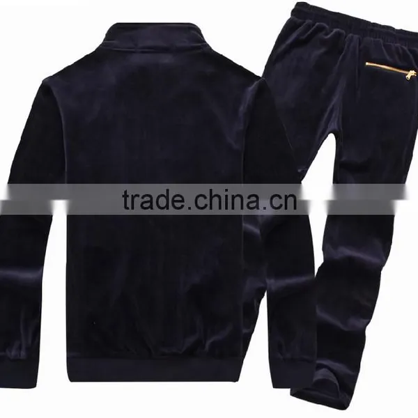 Hot Sale Custom Design Cheap Mens Velvet Sports Track Suit photo-2
