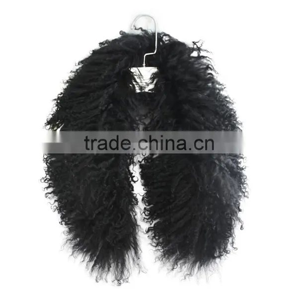 Myfur Ladies Real Mongolian Lamb Fur Collar for Women Coat Trimmed photo-2