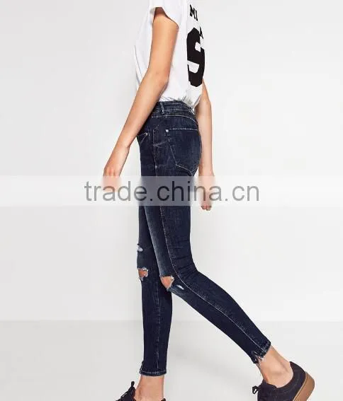 Runwaylover 5296 Hot Sale Ladies Sexy Ripped Sexy Jeans photo-2