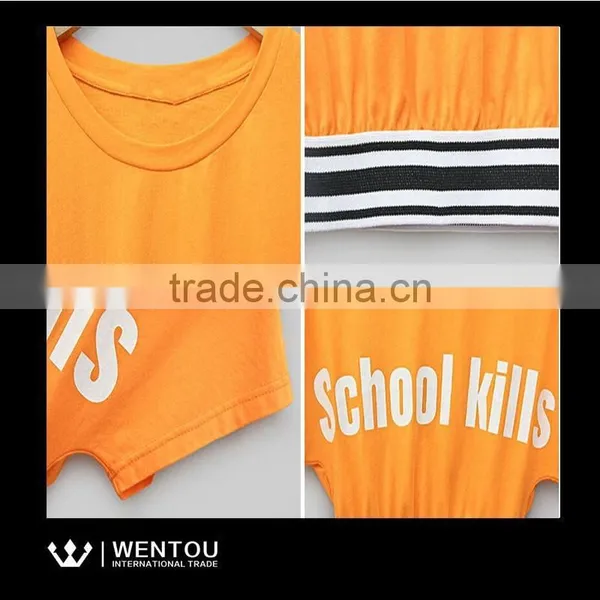 China Women Printed Letters Summer Short Sleeve Blouse photo-5