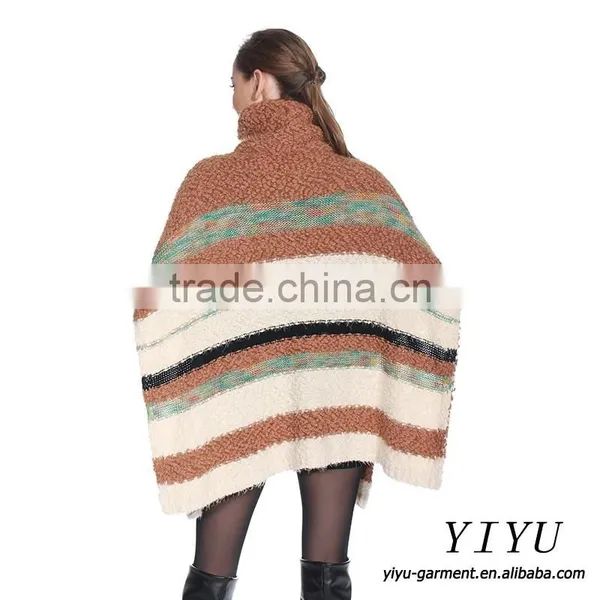 2016 New Style Turtleneck Poncho Sweater 100% Cashmere Poncho for Women photo-2