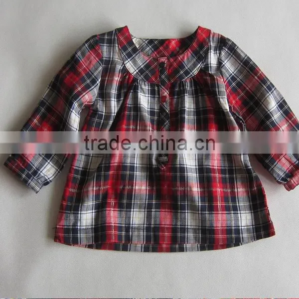 Wholesale Plaid Girls Kid Shirt