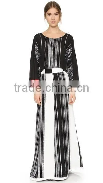2016 Fashion Women Stripe Skirt Long Maxi Skirt Jacquard Weave Ladies'skirt OEM