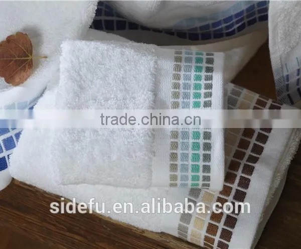 China Manufactural High Quality Wide Dobby Border With Embroidery Hotel Terry Hand Towel photo-3