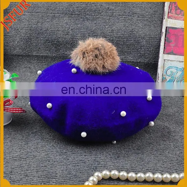 Custom Colour Real Fox Fur Pearl Kids Cap Hat photo-3