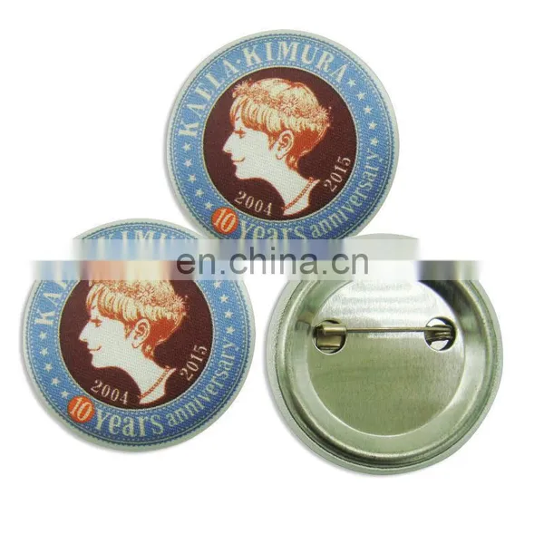 Colorful Fabric Glossing Button Badge For Company Gift