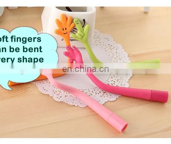 Silicone PP Creative Stationery Ballpoint Pen/colorful Gestures for Children Study photo-3