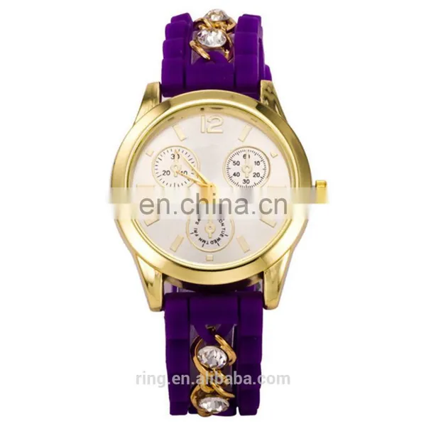 Best Sell Geneva Silicone Rubber Jelly Gel Quartz Sports Wrist Watch photo-6
