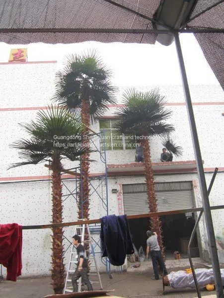 New Natural Design High Artificial Palm Tree With True Palm Tree Bark photo-3