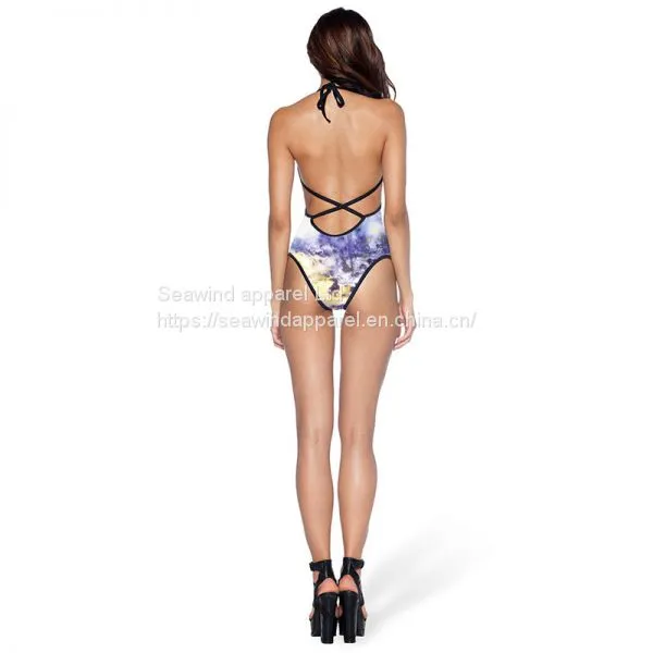 Swimwear Women Custom Print Beach Training & Jogging Wear Fitness Tie Tights Swimwear photo-3