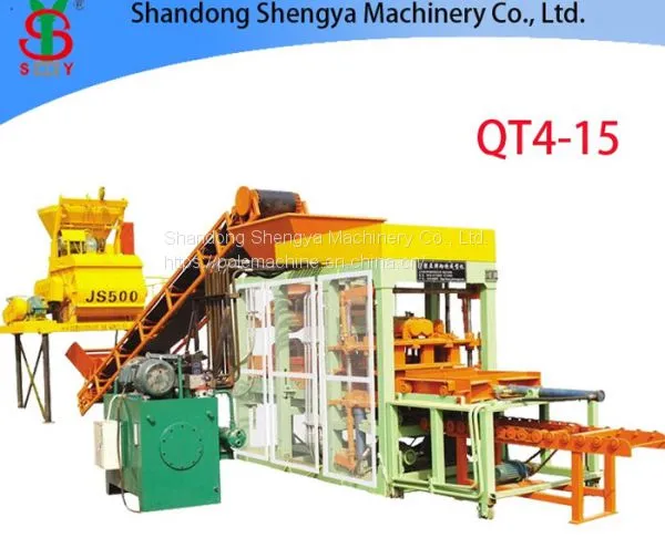 QT4-15 Automatic Hydraulic Cement Brick Making Machine, Block Production Plant