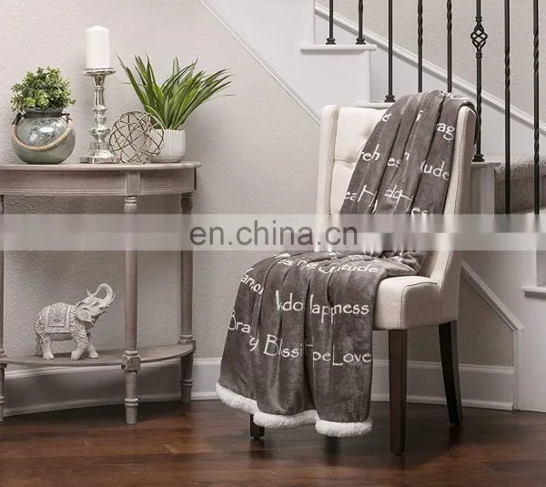 Gift For Her Fleece Throw Blanket - Inspirational Blanket, Grey Sherpa Healing Blanket photo-4