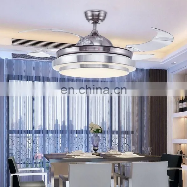 Factory Direct Living Room Restaurant Bedroom Silver LED Fan Lights Modern Minimalist Chandelier Ceiling Fan Light photo-6