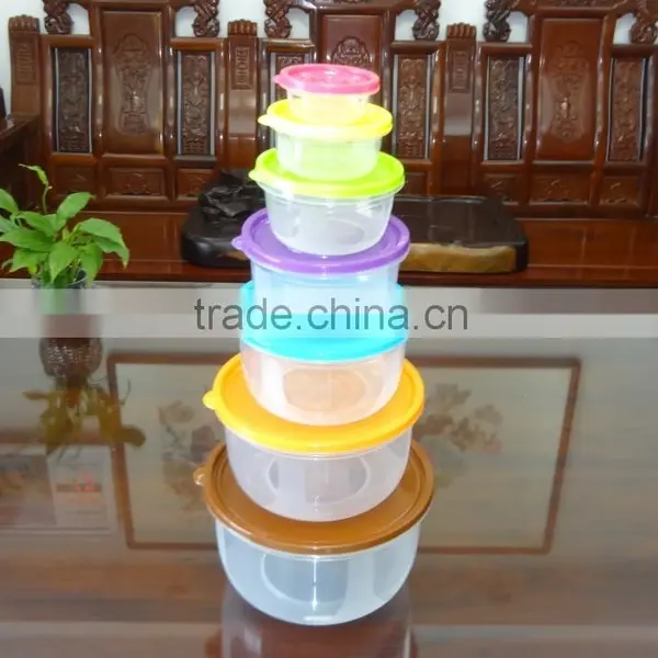 Hot Selling 7 Pcs Set Round Plastic Food Storage Container / Food Storage Box photo-2