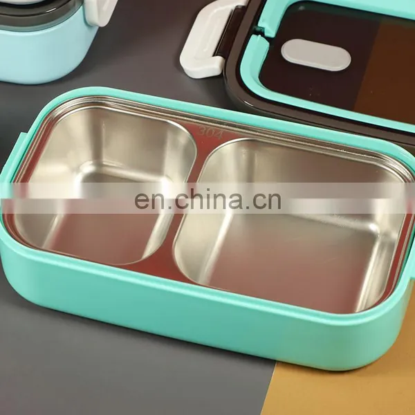 Tiffin Take Away Food Packaging Insulated Thermal Children School Heated Plastic Metal Bento Stainless Steel Kids Lunch Box photo-5