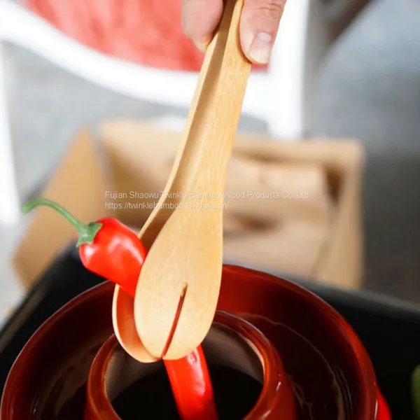 Bamboo Tongs for Bread /bambu Tong Big Tong for BBQ From Twinkle Bamboo Food Tongs photo-3