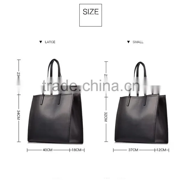 Morden Fashion Genuine Leather Two Sizes Womens Large Capacity Handbag Single-Shoulder Bags for Lady photo-3