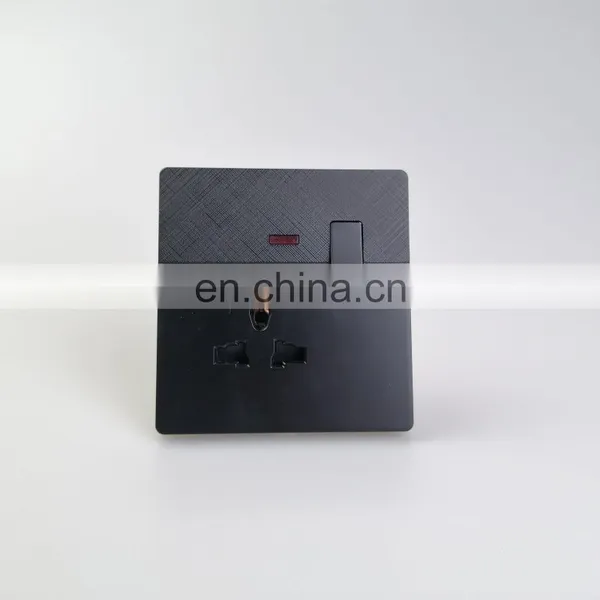 Hot Selling Senior Black Wall Socket Copper Electrical Accessories Power Indicator New Style Double Socket photo-3