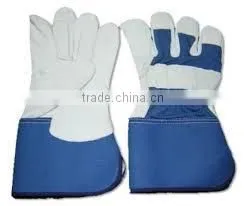 Split Leather Safety Gloves With Multi Color Cuff photo-2