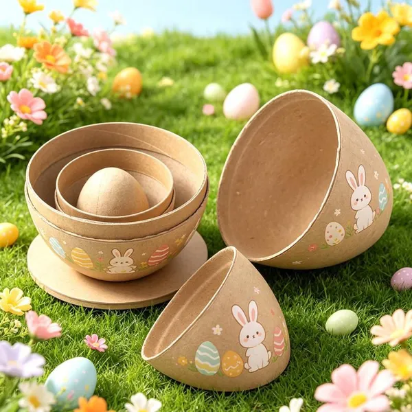 Safe for Children’s Easter Egg Hunts, Molded Pulp Eggs With Rounded Edges, Non-Splintering, Toy Safety Tested