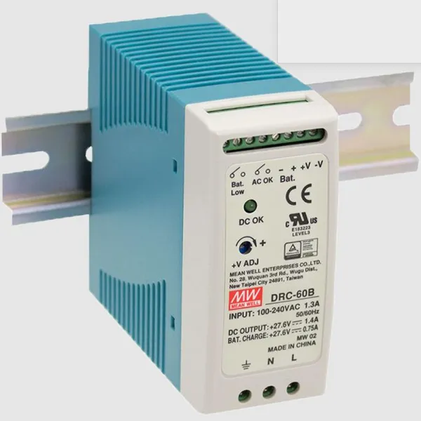 Оригинальный MEAN WELL DRC-60B 60W 27.6V DIN-рейка источник питания с функцией зарядки аккумулятора и резервного копирования UPS