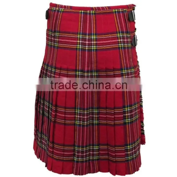 Scottish Royal Stuart Men's Scottish Kilt Made Of Fine Tartan Fabric photo-3