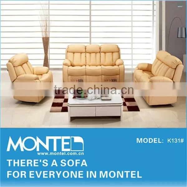 French White Leather Recliner Sofa photo-2