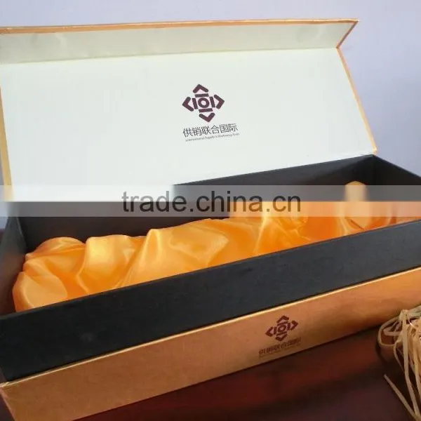 Luxury Cardboard Box Paper Wine Box Wooden Hot Stamping Silk Printing Single Bottle Wine Box