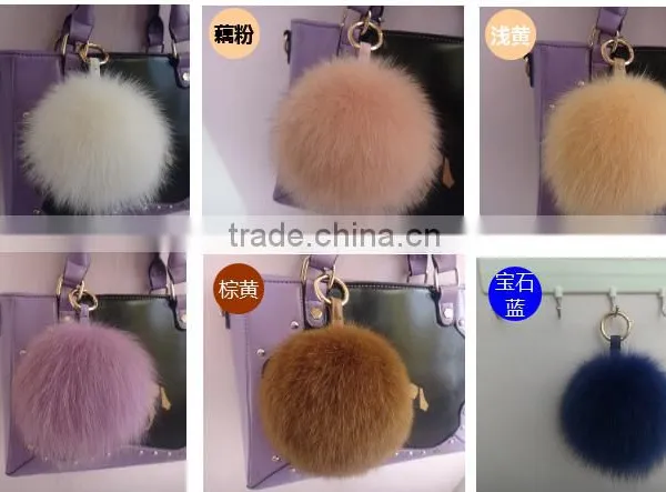 Fashion Genuine Fox Fur Ball for Keychain ,bag Toy Accessories photo-6